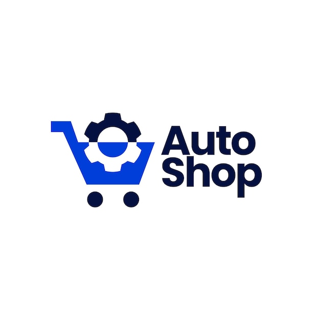Auto winkel winkel automotive trolley versnelling tandwielen logo vector pictogram illustratie