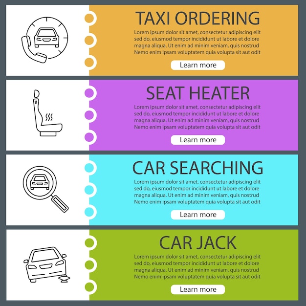 Auto workshop web banner templates set