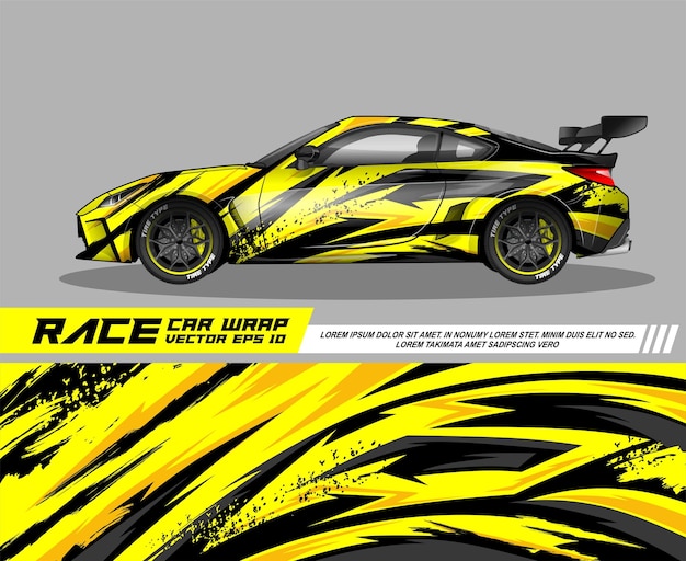 Auto wrap decal ontwerpen abstracte racing en sport achtergrond voor racing livery