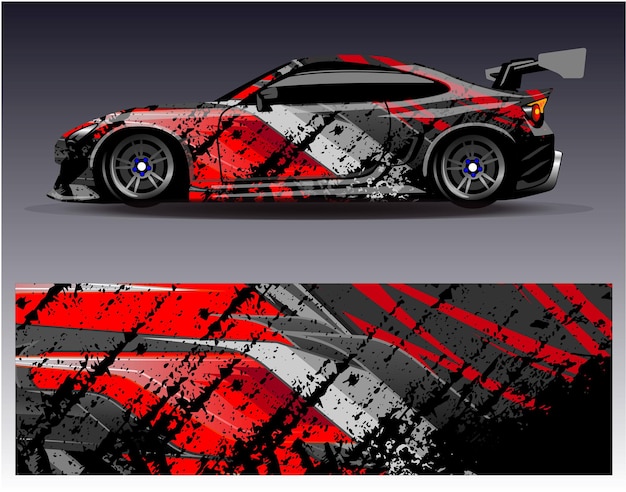 Auto wrap ontwerp vector Grafische abstracte streep race achtergrond kit ontwerpen voor wrap voertuig