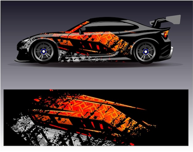 Auto wrap ontwerp vector Grafische abstracte streep race achtergrond kit ontwerpen voor wrap voertuig