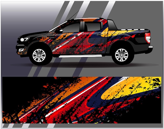 Auto wrap ontwerp vector Grafische abstracte streep race achtergrond kit ontwerpen voor wrap voertuig