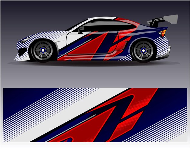 Auto wrap ontwerp vector Grafische abstracte streep race achtergrond kit ontwerpen voor wrap voertuig