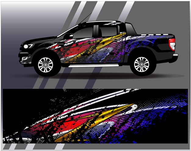 Auto wrap ontwerp vector Grafische abstracte streep race achtergrond kit ontwerpen voor wrap voertuig
