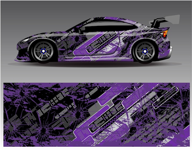 Auto wrap ontwerp vector. Grafische abstracte streep race-achtergrond