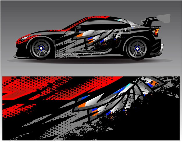 Auto wrap ontwerp vector. Grafische abstracte streep race-achtergrond