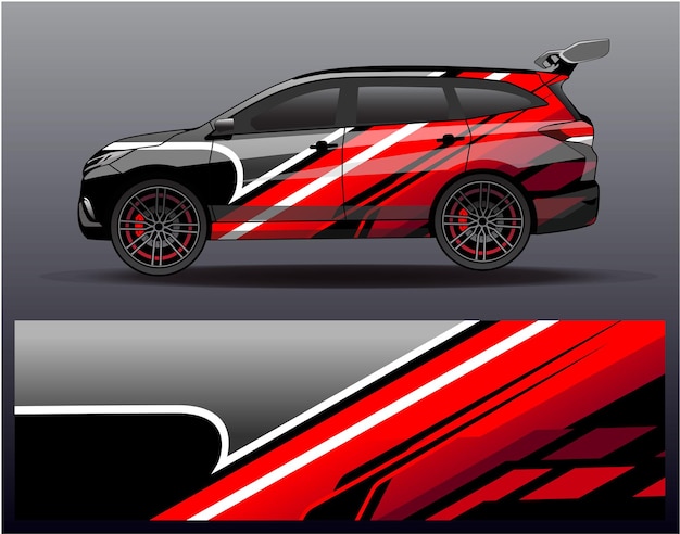 Auto wrap ontwerp vector. grafische abstracte streep race-achtergrond