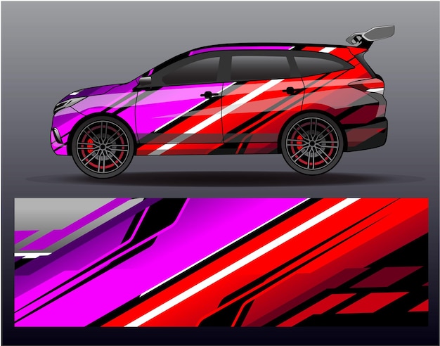 Auto wrap ontwerp vector. Grafische abstracte streep race-achtergrond