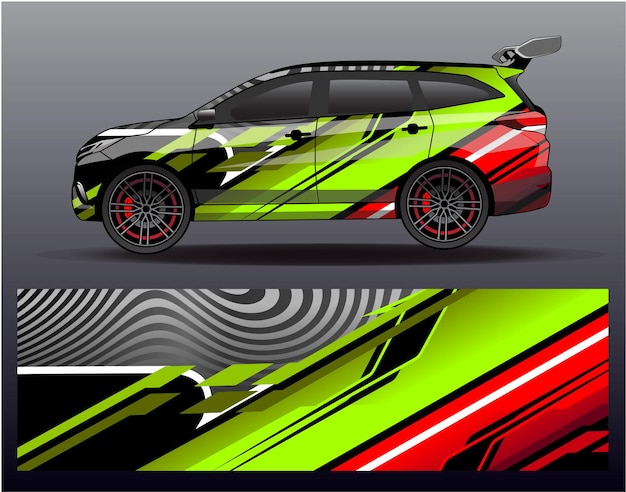 Auto wrap ontwerp vector. Grafische abstracte streep race-achtergrond