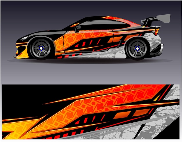 Auto wrap sticker graphics abstracte adelaar streep grunge racen en sport achtergrond voor racen livery