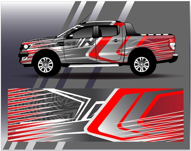 Auto wrap sticker ontwerp vector aangepaste livery race rally auto voertuig sticker en verven