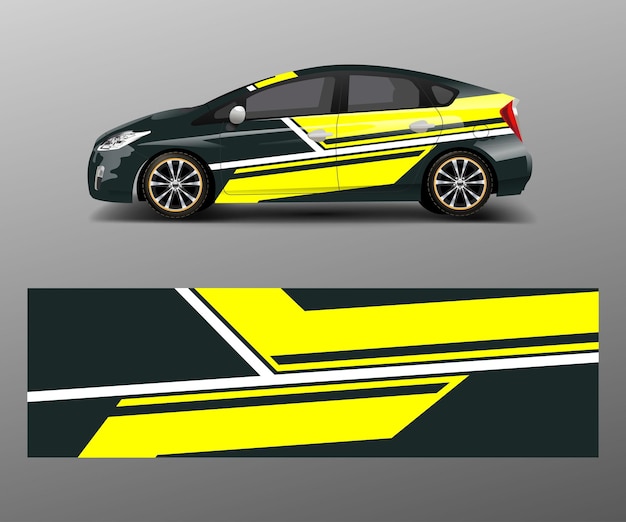Vector auto wrap sticker ontwerp vector grafische abstracte race ontwerpen voor voertuig rally race avontuur sjabloon ontwerp vector