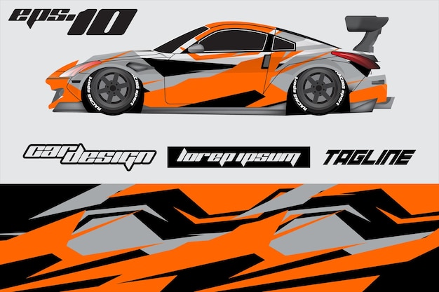 Auto wrap sticker ontwerpconcept Abstracte grunge achtergrond voor het inpakken van voertuigen raceauto's