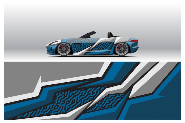 Auto wrap sticker ontwerpen. Abstracte race- en sportachtergrond voor racekleuren of dagelijks gebruik auto vinyl sticker. Sticker vector eps klaar afdrukken.