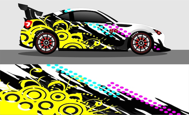 Vector auto wrap sticker ontwerpen premium vector