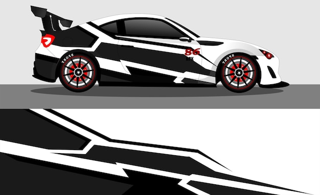 Auto wrap sticker ontwerpen Premium Vector