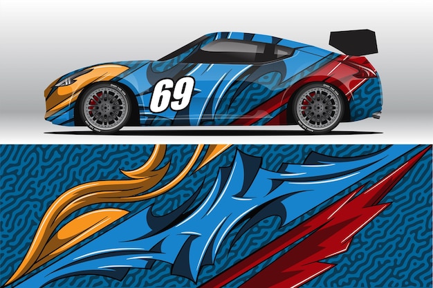 Auto wrap sticker ontwerpen voor race livery of dagelijkse auto vinyl sticker