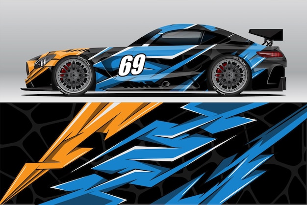 Auto wrap sticker ontwerpen voor race livery of dagelijkse auto vinyl sticker