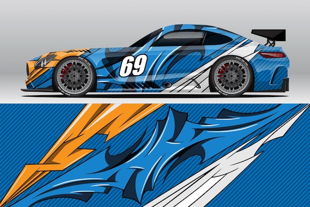 Auto wrap sticker ontwerpen voor race livery of dagelijkse auto vinyl sticker