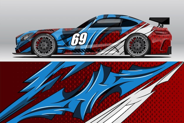 Auto wrap sticker ontwerpen voor race livery of dagelijkse auto vinyl sticker