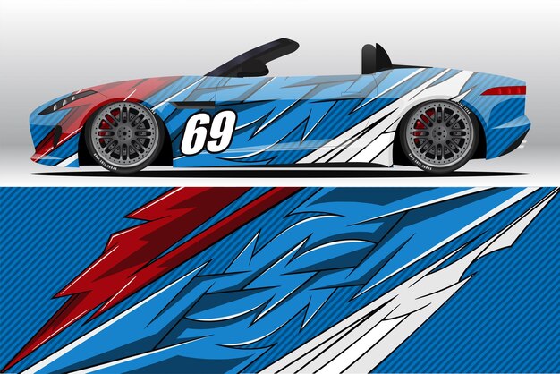 Auto wrap sticker ontwerpen voor race livery of dagelijkse auto vinyl sticker