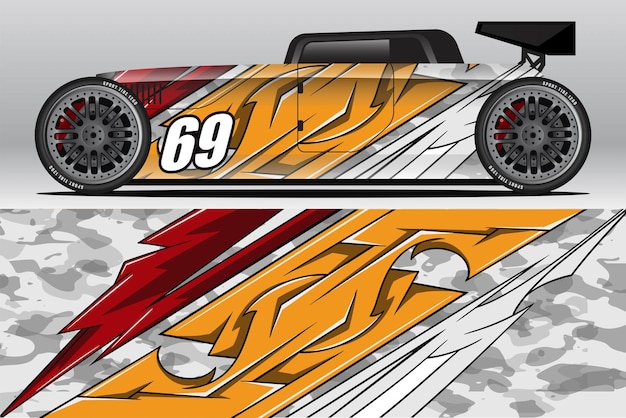 Auto wrap sticker ontwerpen voor race livery of dagelijkse auto vinyl sticker