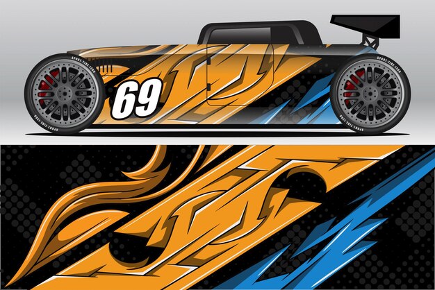 Auto wrap sticker ontwerpen voor race livery of dagelijkse auto vinyl sticker