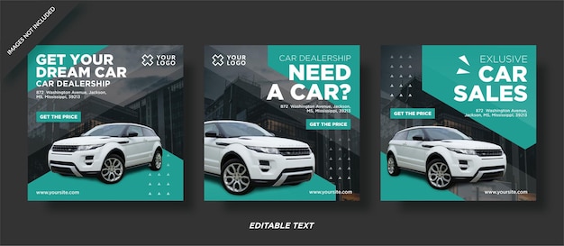 Autodealer instagram post ontwerpsjabloon