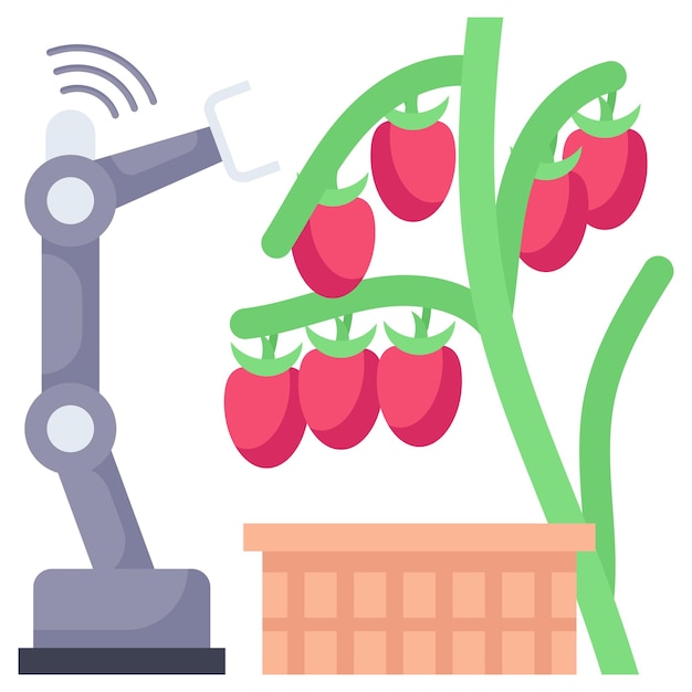 An automated fruit harvesting robot by using deep learning Concept Vector Smart agri digital farming