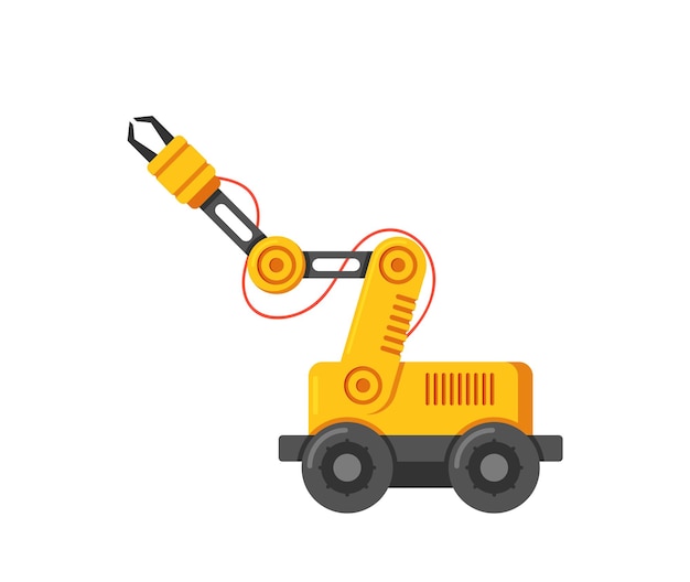 automated mechanic hand claw robotic arm wheeled manufacture robot factory automation with loading element