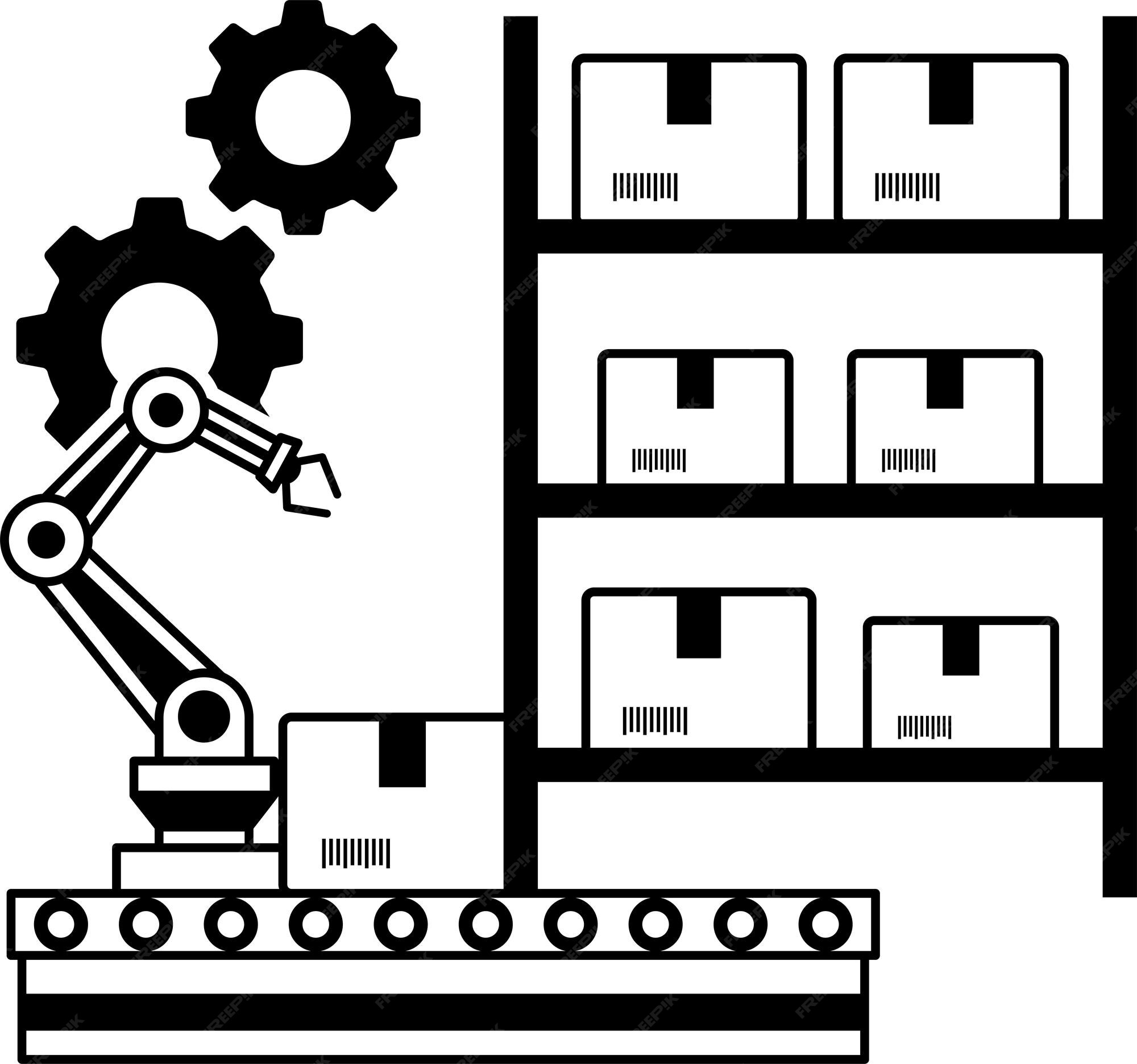 Premium Vector Automated robotics storage and retrieval systems