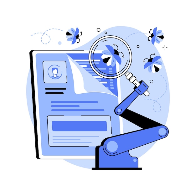 Automated testing abstract concept vector illustration