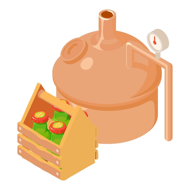 Vector automatic brewery icon isometric illustration of automatic brewery vector icon for web