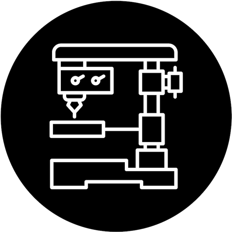 Vector automatic drilling icon style