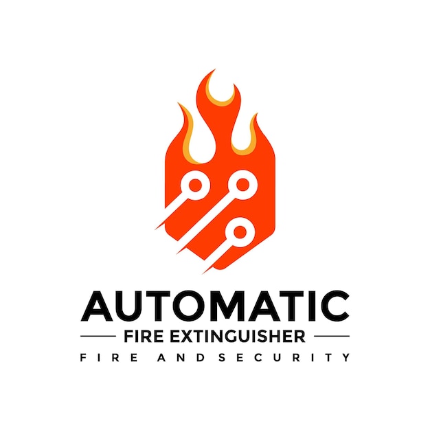 Automatic Fire Extinguisher Fire and Security Logo Design