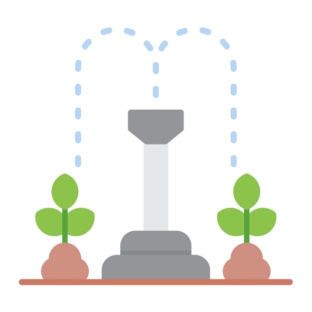 Automatic Irrigation Flat Illustration