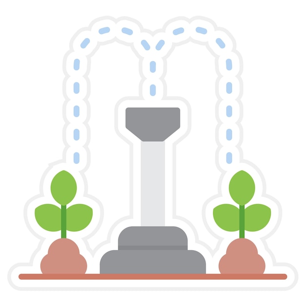 Automatic Irrigation Flat Illustration