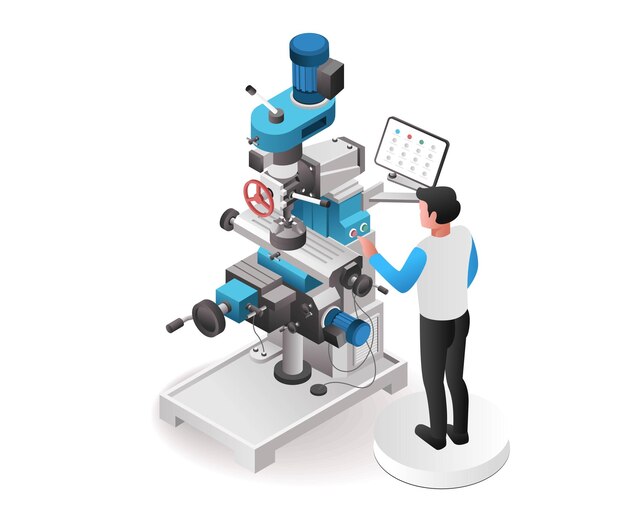 벡터 자동 전문 cnc 기계 운영자