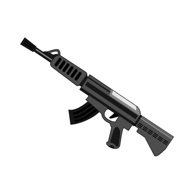 Automatic rifle vector monochrome illustration