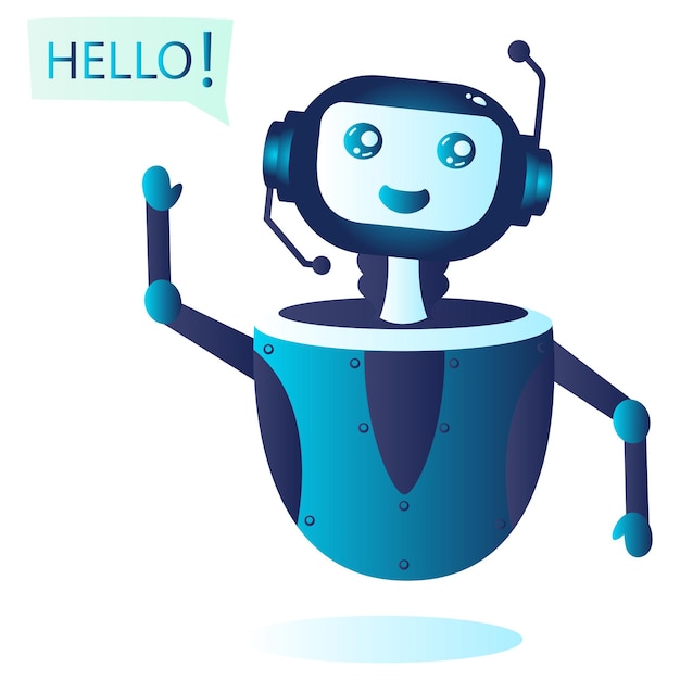 Automatic welcome bubble chatterbot online chat conversation via text or text-to-speech virtual