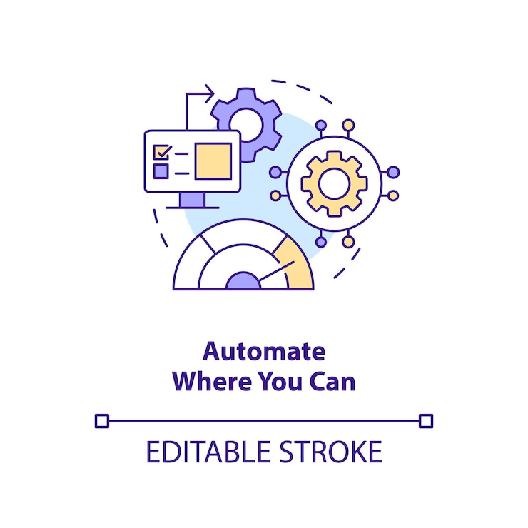 Vector automation impact on speed concept icon