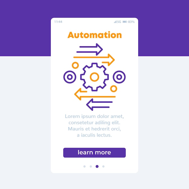 Automation vector banner with line icon