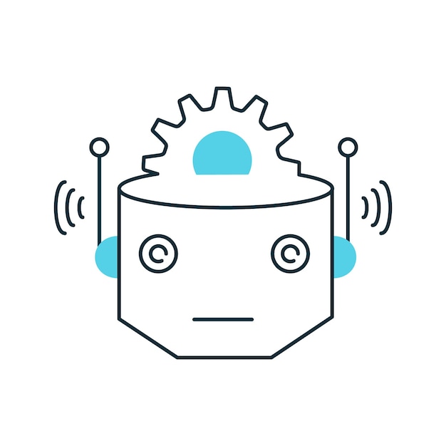 Automatisering met AI Robot Avatar Vector Icon Design AI-systemen industriële automatisering robot AI avatar