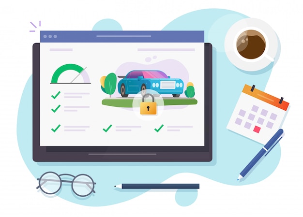 Automobile monitoring security lock app online system on computer device