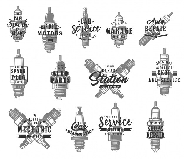 Automobile spark plugs types   icons