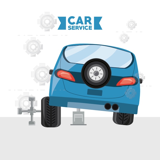 automobile and wheel of car service and machine repair 