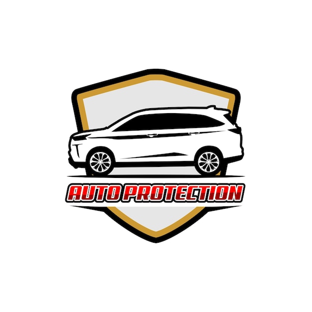 automotive auto bescherming logo vector ontwerp