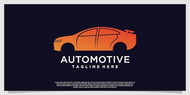 Automotive auto-logo-ontwerp met concept Premium Vector