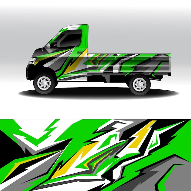 Automotive car wrap ontwerpt sjabloon vector bewerkbaar