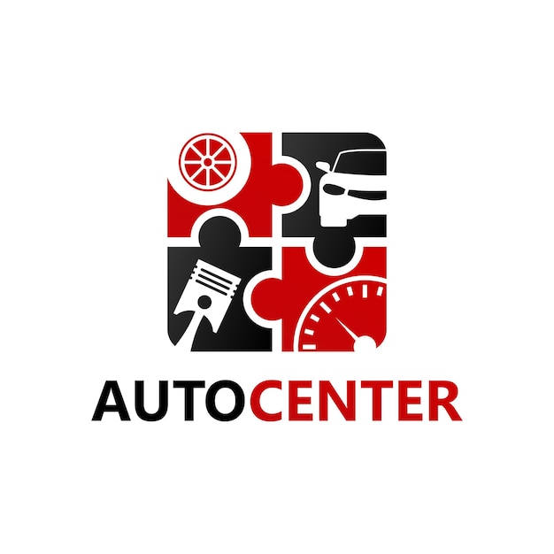 Automotive center logo sjabloon premium vector